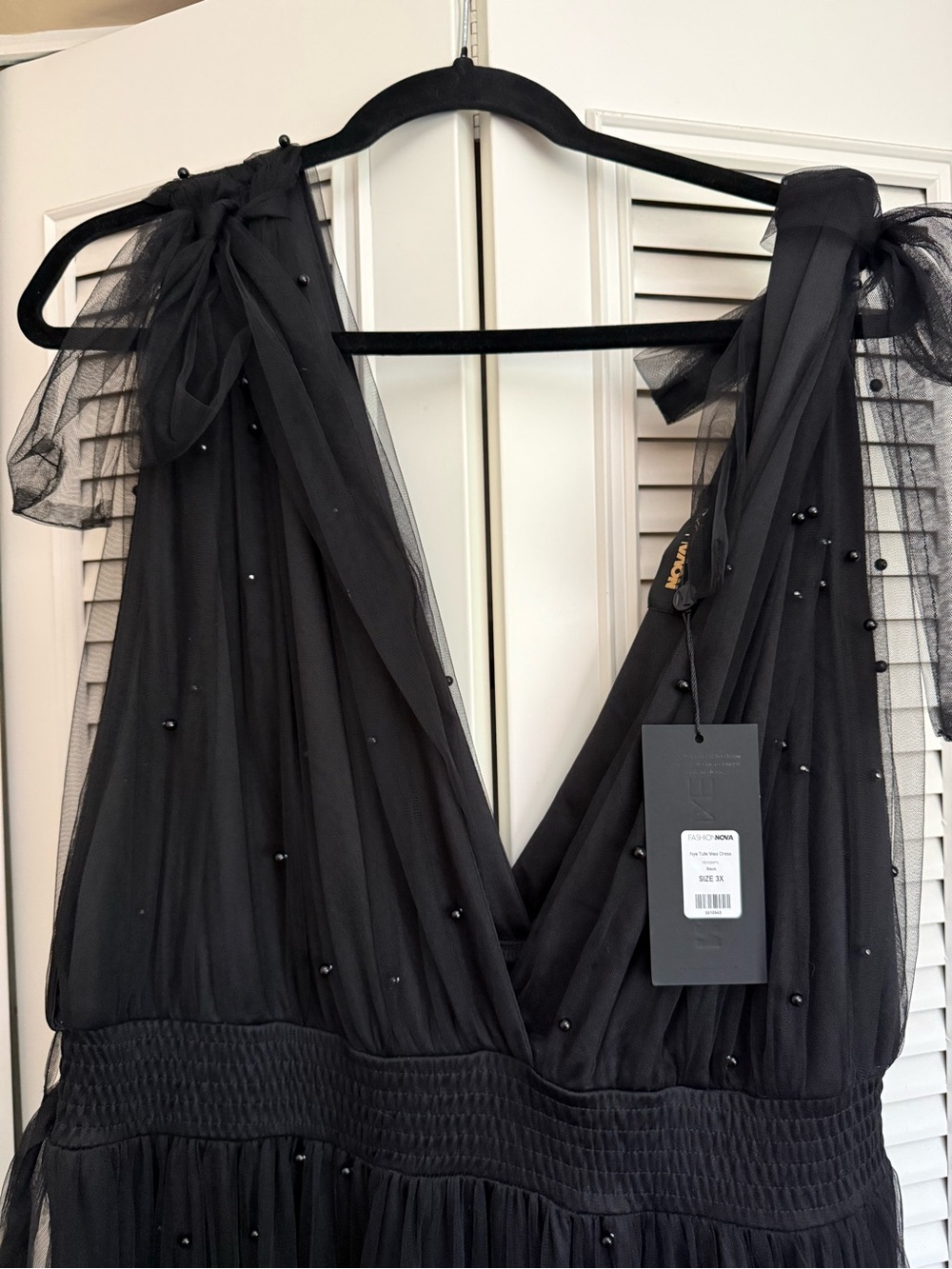 Fashion Nova Black Tiered Tulle Maxi Dress - Picture 2 of 2